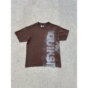 Quicksilver brown Graphic T Shirt Y2K Vintage All Over Print Surfer / Skater